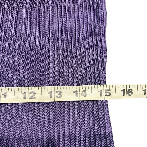 Peruvian Connection Purple Ribbed Knit Geometric Sleeveless Dress Size Medium - Picture 7 of 12
